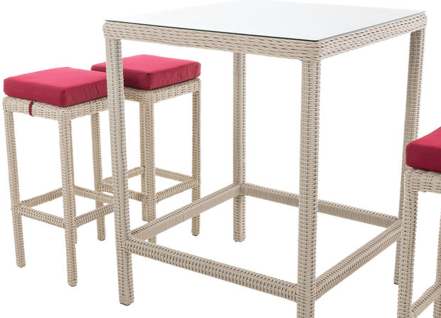 Tuinbar Ilei 5mm perlWit,rubinRood