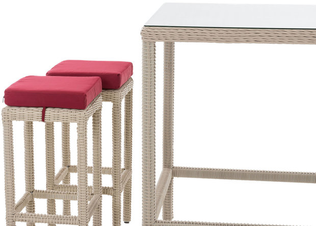 Tuinbar Ilei 5mm perlWit,rubinRood