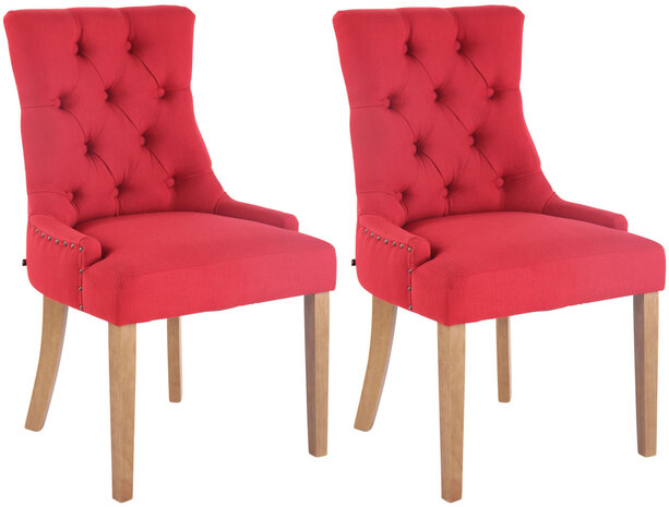 Set van 2 eetkamerstoelen Eberdean antik-hell,Rood