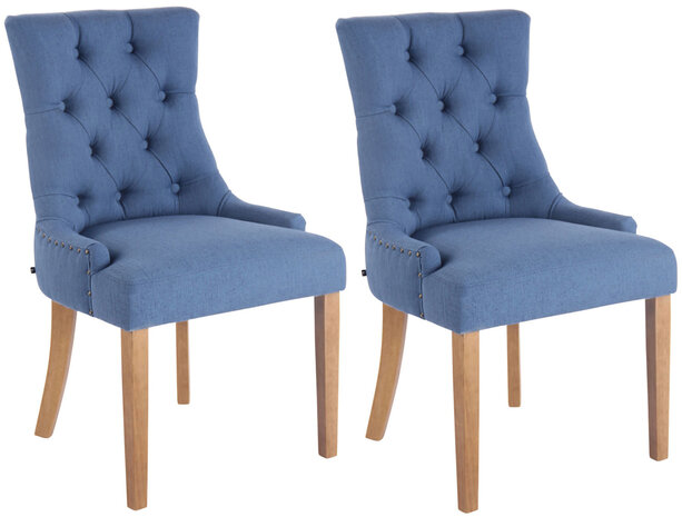 Set van 2 eetkamerstoelen Eberdean antik-hell,Blauw