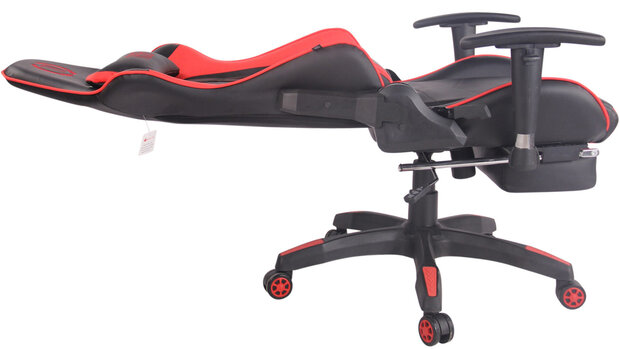 Racing bureaustoel XL Torbu met voetsteun Zwart/Rood,Kunstleder