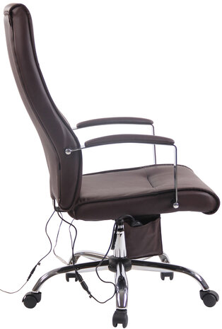 Partlond bureaustoel met massagefunctie Bruin,Kunstleder