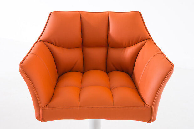 Barkruk Damaso kunstleer Oranje,Wit