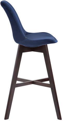 Barkruk Cennas Fluweel Blauw,cappuccino