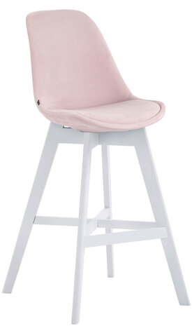 Barkruk Cennas Fluweel pink,Wit