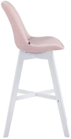 Barkruk Cennas Fluweel pink,Wit