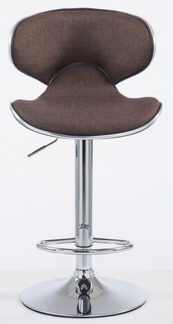 Set van 2 barkrukken Lis Vigis V2-stof Bruin,Chroom
