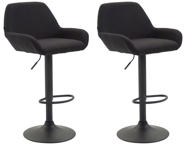 Set van 2 barkrukken Brigi stof Zwart,Zwart