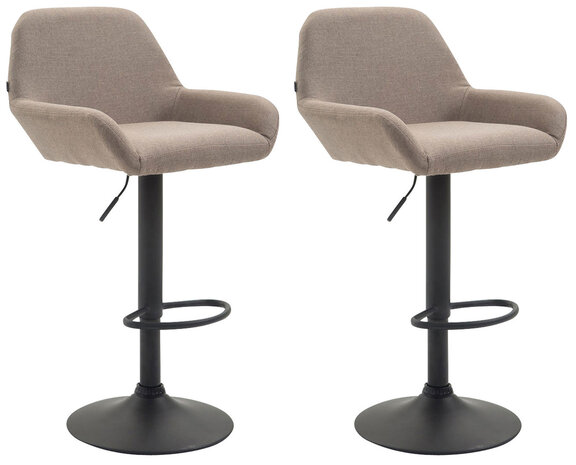 Set van 2 barkrukken Brigi stof Taupe,Zwart