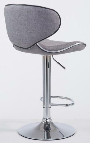 Set van 2 barkrukken Lis Vigis V2-stof Grijs,Chroom