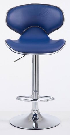 Set van 2 barkrukken Lis Vigis kunstleer Blauw,Chroom