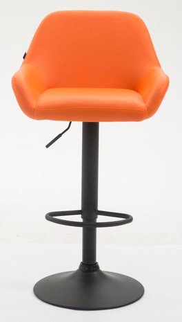 Set van 2 barkrukken Brigi kunstleer Oranje,Zwart