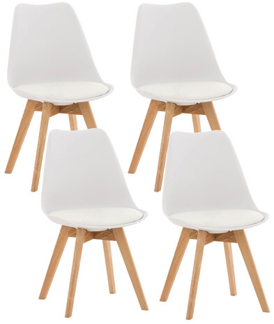 Set van 4 eetkamerstoelen Lenaris Wit,Kunststoff