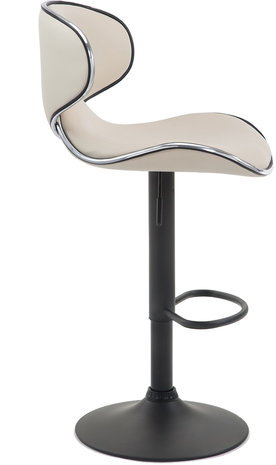Barkruk Lis Vigis Kunstleer Creme,Zwart