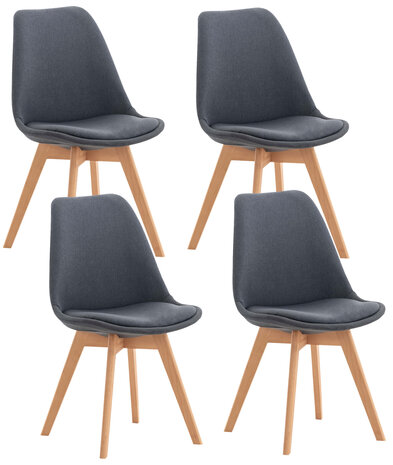 Set van 4 eetkamerstoelen Lenaris Grijs,Stoff