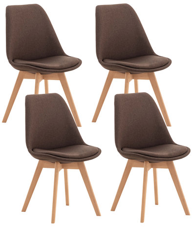 Set van 4 eetkamerstoelen Lenaris Bruin,Stoff