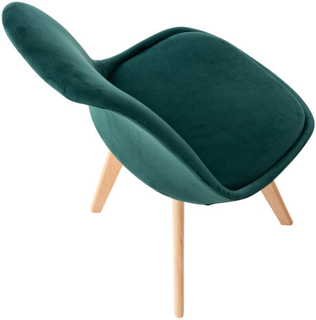 Set van 4 eetkamerstoelen Lenaris Groen,Samt