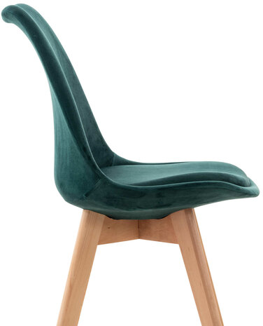 Set van 4 eetkamerstoelen Lenaris Groen,Samt