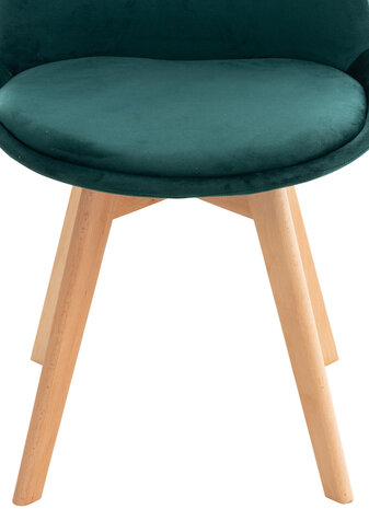 Set van 4 eetkamerstoelen Lenaris Groen,Samt