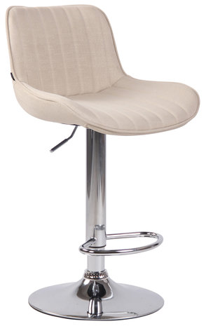 Barkruk Lintine Stof Creme,Chroom