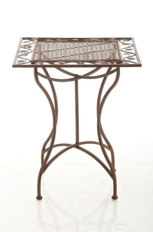 IJzeren tafel Iseni 60 x 60 cm antik Bruin
