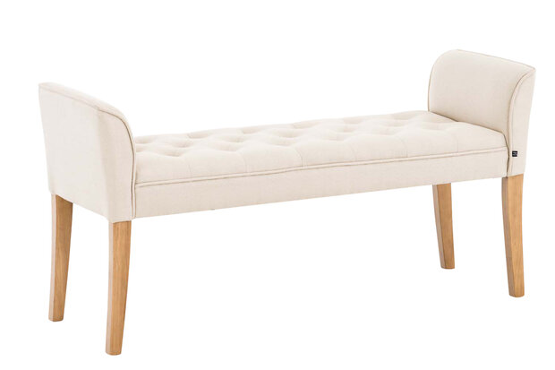Chaise longue Claapotre, stof Creme,antik-hell