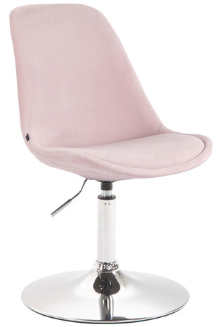 Eetkamerstoel Miverack Fluweel pink,Chroom, 