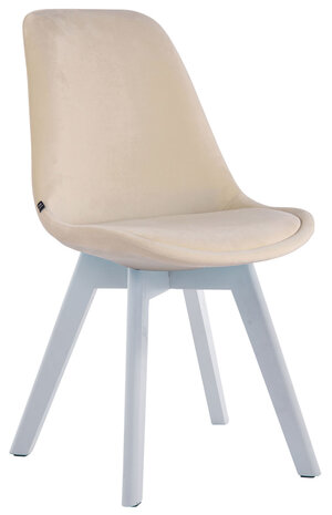 Eetkamerstoel Birnii V2 fluweel Creme,Wit