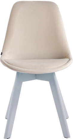 Eetkamerstoel Birnii V2 fluweel Creme,Wit