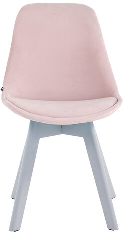 Eetkamerstoel Birnii V2 fluweel pink,Wit
