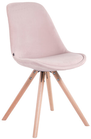 Eetkamerstoel Teulouso fluweel rond frame pink,natura, 