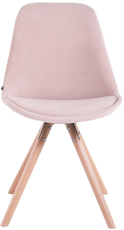 Eetkamerstoel Teulouso fluweel rond frame pink,natura, 