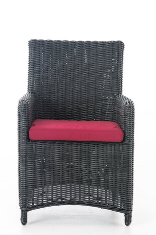 Wicker Stoel Fantano Zwart,rubinRood