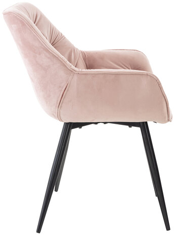 Eetkamerstoel Tinni Fluweel pink, 