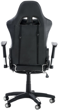 Racing bureaustoel XL Torbu met voetsteun Zwart/Wit,Kunstleder