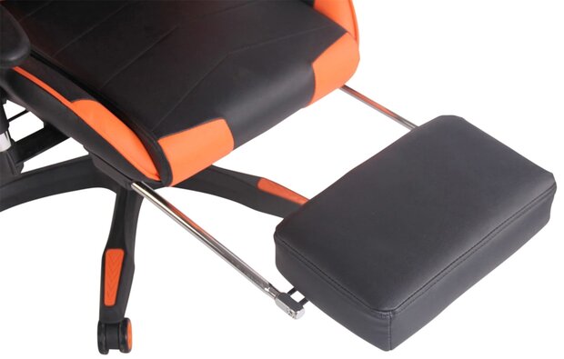 Racing bureaustoel XL Torbu met voetsteun Zwart/Oranje,Kunstleder