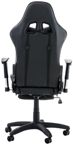 Racing bureaustoel XL Torbu met voetsteun Zwart/Zwart,Kunstleder