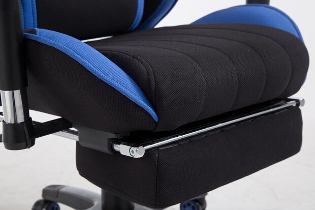 Racing bureaustoel Sheft V2 stof Zwart/Blauw,mit Fußablage