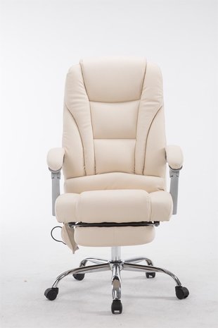 Picifac bureaustoel met massagefunctie V2 kunstleer Creme