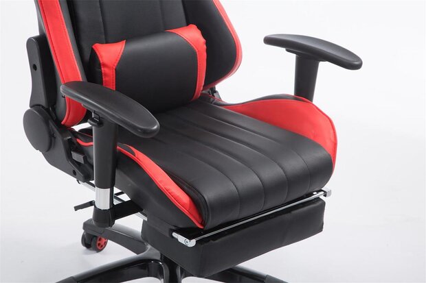 Racing bureaustoel Sheft X2 kunstleer mit Fußablage,Zwart/Rood