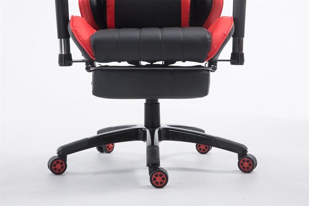 Racing bureaustoel Sheft X2 kunstleer mit Fußablage,Zwart/Rood