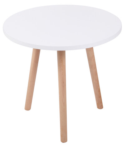 Bijzettafel Almirea rond Wit,natura (rund)