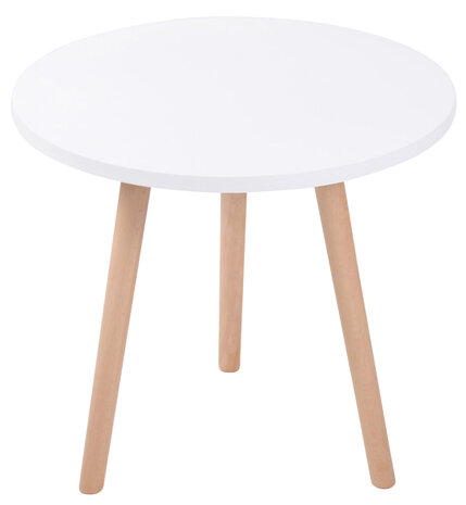 Bijzettafel Almirea rond Wit,natura (rund)