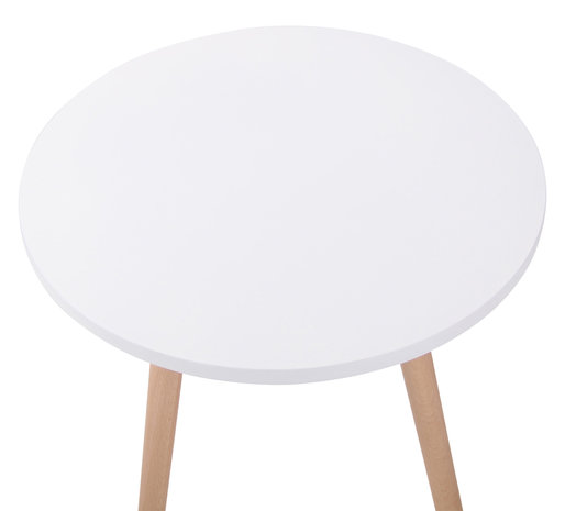 Bijzettafel Almirea rond Wit,natura (rund)