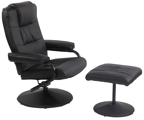 Innes Fauteuil met poef Zwart