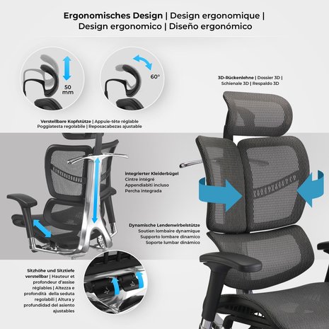 Ergonomische Bureaustoel Norfolk Grijs