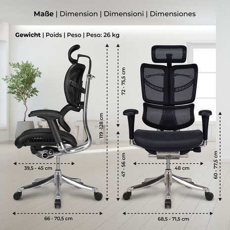 Ergonomische Bureaustoel Norfolk Zwart