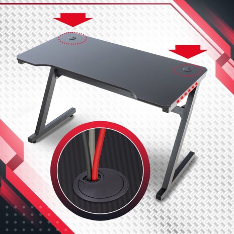 Gaming tafel Lewiston Zwart