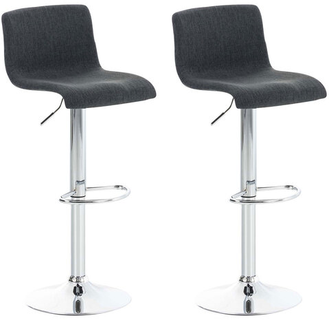 Set van 2 barkrukken Heovor stof Grijs,Chroom