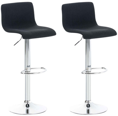 Set van 2 barkrukken Heovor stof Zwart,Chroom